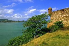 Repubblica Dominicana . Veduta della fortezza di San Felipe de Puerto Plata sulla rocciosa costa nord-occidentale.De Agostini Picture Library/D. Staquet