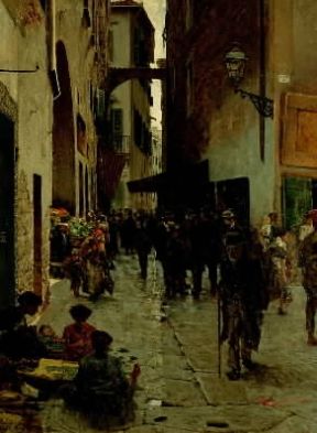 Telemaco Signorini . Il ghetto di Firenze (1883; Roma, Galleria Nazionale d'Arte Moderna).De Agostini Picture Library/A. Dagli Orti