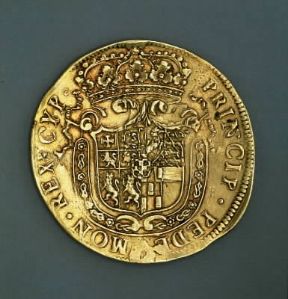 Carlino aureo (verso) di Carlo Emanuele II (1663; Padova, Museo Bottacin).De Agostini Picture Library/A. Dagli Orti