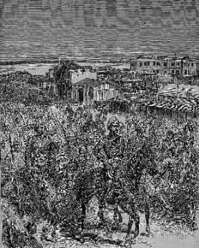 Egitto . L'occupazione da parte degli inglesi di IsmailÃ¬a in una incisione del sec. XIX.De Agostini Picture Library/G. De Vecchi