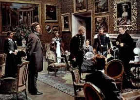 Luchino Visconti. Un fotogramma del film Gattopardo con B. Lancaster, A. Delon e C. Cardinale (1963).De Agostini Picture Library