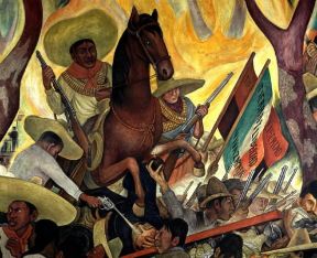 Messico. Particolare con E. Zapata del Sogno di una domenica pomeriggio al parco dell'Alameda di D. de Rivera (CittÃ  di Messico, Hotel del Prado).De Agostini Picture Library/M. Seemuller
