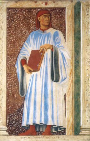 Giovanni Boccaccio. Ritratto eseguito da Andrea del Castagno (Firenze, Galleria degli Uffizi).De Agostini Picture Library/G. Nimatallah