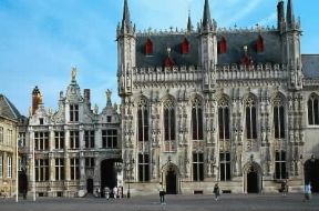 Gotico. Veduta del Municipio di Bruges.De Agostini Picture Library/W. Buss