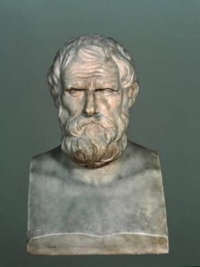 Aristofane. Busto del commediografo greco (Parigi, Louvre).De Agostini Picture Library