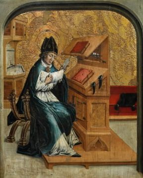 Ambrogio. Pittura svizzera del XV raffigurante S. Ambrogio.De Agostini Picture Library/G. Dagli Orti