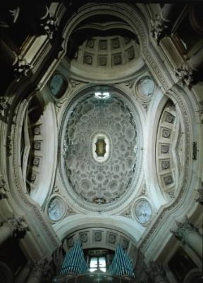 Barocco. Interno della cupola di S. Carlo alle Quattro Fontane a Roma.De Agostini Picture Library