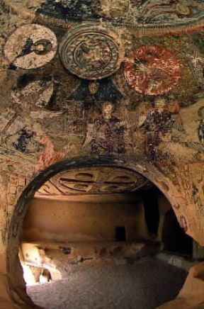 Cappadocia. Interno della chiesa di S. Giovanni Battista a Cavusin.De Agostini Picture Library/G. SioÃ«n