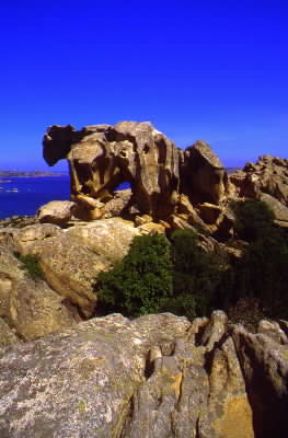 Erosione. Effetti dell'erosione marina sulle rocce di Capo d'Orso (Sassari).De Agostini Picture Library/S. Vannini