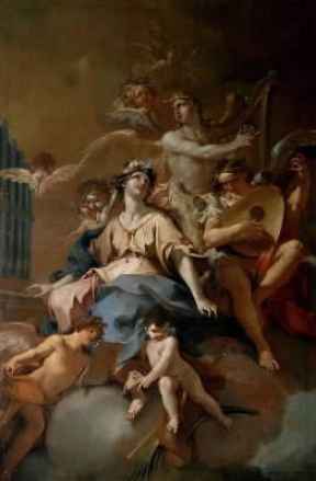 Sebastiano Galeotti. Santa Cecilia e gli angeli musicanti (Piacenza, Palazzo Farnese).De Agostini Picture Library/A. De Gregorio