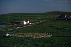 Gran Bretagna. Cimitero circolare a Hillswich nelle isole Shetland.De Agostini Picture Library / G. Wright