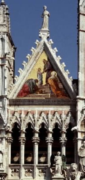 Alessandro Franchi. Presentazione al tempio, mosaico della facciata del duomo di Siena.De Agostini Picture Library/A. De Gregorio