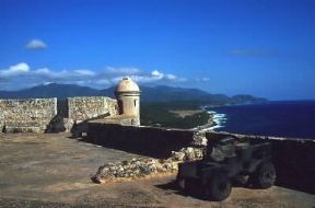 Antille. Uno scorcio del castello del Morro a Santiago de Cuba.De Agostini Picture Library/V.Degrandi
