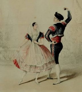 Danza . La ballerina Maria Taglioni in una stampa del sec. XIX (Vienna, Museen der Stadt).De Agostini Picture Library/A. Dagli Orti