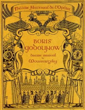Modest Petrovic Musorgskij. Locandina del Boris Godunov.De Agostini Picture Library / G. Dagli Orti