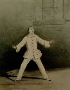 Pierrot raffigurato in una stampa del sec. XIX (Vienna, Kunsthistorisches Museum).De Agostini Picture Library/A. Dagli Orti
