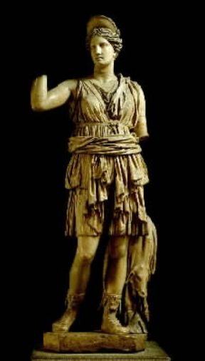 Diana raffigurata in una scultura romana (sec. I; Siviglia, Museo Archeologico).De Agostini Picture Library/G. Nimatallah