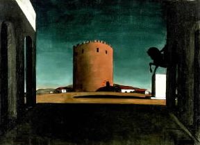 Giorgio De Chirico . La torre rosa (Venezia, Collezione Peggy Guggenheim).Venezia/Guggenheim