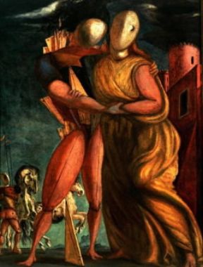 Pittura metafisica. Ettore e Andromaca di Giorgio De Chirico (Roma, Galleria Nazionale d'Arte Moderna).De Agostini Picture Library/L. De Masi