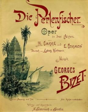 Georges Bizet. Frontespizio dell'opera I pescatori di perle (1863).De Agostini Picture Library/A. Dagli Orti