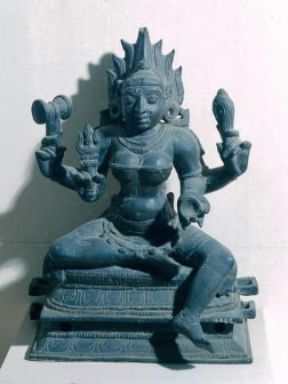 Kali . La divinitÃ  indiana raffigurata in un bronzo proveniente dall'India meridionale (Calcutta, Indian Museum).De Agostini Picture Library/G. Nimatallah