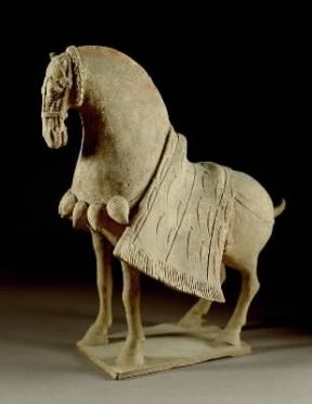 Repubblica Popolare della Cina. Cavallo in terracotta del periodo Wei (Parigi, MusÃ©e Cernuschi).De Agostini Picture Library/G. Dagli Orti