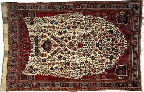 Tappeto Qashqai della regione di Fars (Iran) con disegno floreale d'ispirazione indiana.De Agostini Picture Library/T. Sabahi