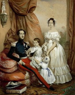 FranÃ§ois-Ferdinand d'OrlÃ©ans, principe di Joinville con la moglie e i figli in un ritratto realizzato prima della rivoluzione del 1848 (Castello di Amboise).De Agostini Picture Library/G. Dagli Orti