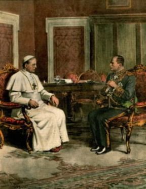 Pio XI a colloquio con Mussolini per la stipula dei 