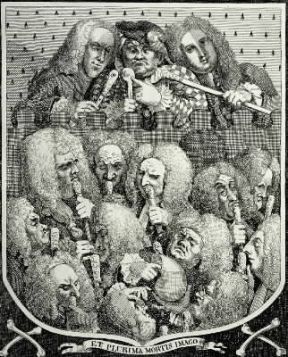 Caricatura. The Company of Undertakers di F. G. Haendel (sec. XVIII; Halle, Haendel Museum).De Agostini Picture Library/A. Dagli Orti