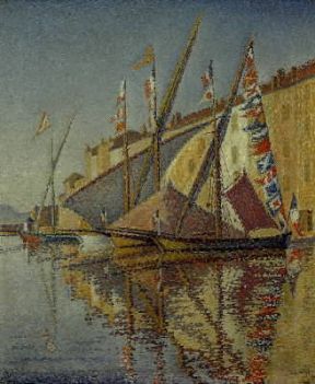 Paul Signac . Il porto di Saint-Tropez (1894; Saint-Tropez, MusÃ©e de l'Announciade). De Agostini Picture Library/E. Lessing