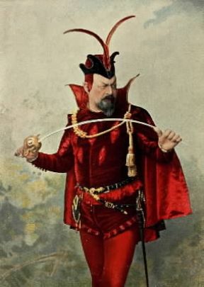 Johannes Faust. Edouard De Reszke interprete di Mefistofele nel Faust di Ch. Gounod.Londra, Royal Opera House