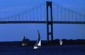 Rhode Island. Ponte sulla baia di Narragansett a Newport.De Agostini Picture Library/G. Roli