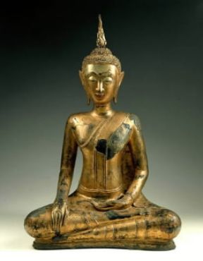 Thailandia. Buddha in bronzo dorato della scuola U Tong (Genova, Museo di Arte Orientale E. Chiossone).De Agostini Picture Library/A. Dagli Orti