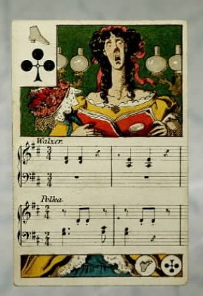 Carta da gioco musicale tedesca (sec. XIX; Lissone, Collezione Vito Arienti).De Agostini Picture Library/A. Dagli Orti