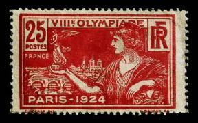 Francobollo francese emesso in occasione delle VIII Olimpiadi del 1924.De Agostini Picture Library/A. Dagli Orti