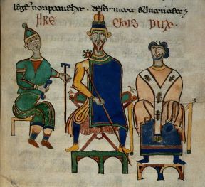 Arechi II. Il principe Arechi II In trono in una miniatura del XI sec. (Codex Matrittensis).De Agostini Picture Library/A. Dagli Orti