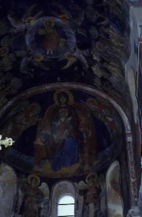 Grecia. Affreschi nel convento della Pantanassa, sec. XV.De Agostini Picture Library / C. Novara