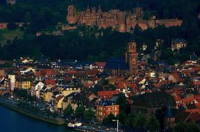 Heidelberg. Veduta del castello che domina sulla cittÃ .De Agostini Picture Library / G. P. Cavallero