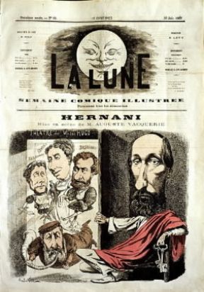 Victor-Marie Hugo. Caricatura dello scrittore per la messa in scena dell'Hernani.De Agostini Picture Library / G. Dagli Orti