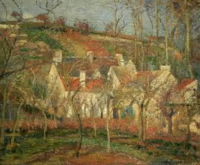 Camille Pissarro. Tetti rossi (1877; Parigi, MusÃ©e d'Orsay).De Agostini Picture Library/G. Dagli Orti