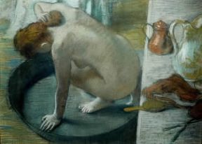 Hilaire-Germain-Edgar Degas . Donna nella tinozza che si spugna la nuca (1886; Parigi, MusÃ©e d'Orsay).De Agostini Picture Library/G. Dagli Orti