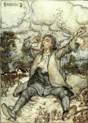 Jonathan Swift. Un'illustrazione per I viaggi di Gulliver (Milano, Biblioteca Civica).De Agostini Picture Library/A. Dagli Orti