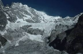 Ghiacciaio della Brenva. Ghiacciaio della Val Veny in Val d'Aosta.De Agostini Picture Library/S. Vannini