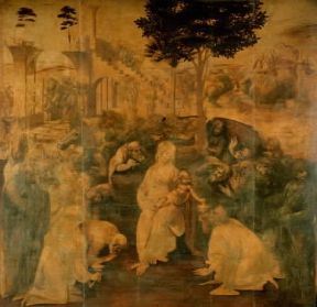 Leonardo da Vinci. Adorazione dei Magi, sinopia conservata negli Uffizi di Firenze.De Agostini Picture Library/A. Dagli Orti