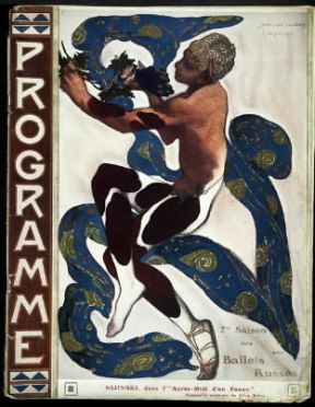 Vaslav Nijinski nell'AprÃ©s-midi d'un faune; copertina del programma dei Ballets Russes.De Agostini Picture Library
