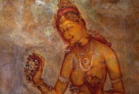 Sri Lanka . Ninfa celeste raffigurata nell'affresco di Sigirya (sec.V).De Agostini Picture Library/C. Rives