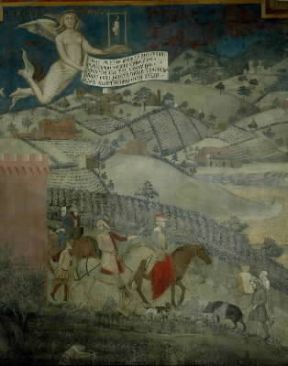 Ambrogio Lorenzetti. Gli Effetti del Buon Governo nel contado (particolare; Siena, Palazzo Pubblico).De Agostini Picture Library/G. Dagli Orti