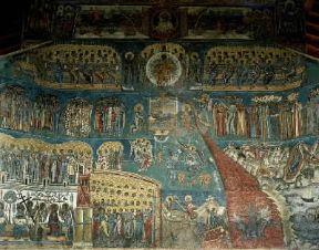 Romania. Affresco nella chiesa di Voronet raffigurante il Giudizio Universale (sec. XVI).De Agostini Picture Library / G. Dagli Orti
