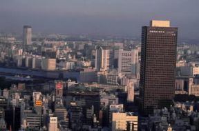 Asia. Veduta aerea della cittÃ  giapponese di Tokyo.De Agostini Picture Library/G. SioÃ«n